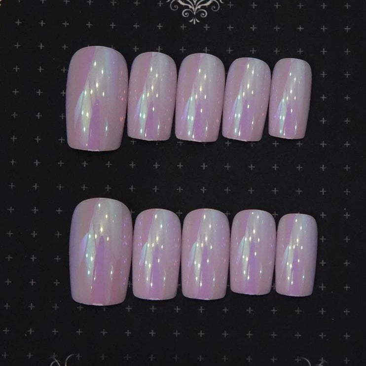 Iridescent Press-On Nail Art