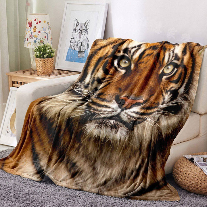 Tiger Print Plush Throw Blanket