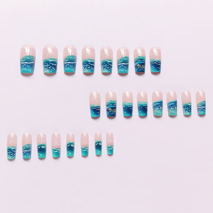 Nail art with creative ocean waves design Stornfield