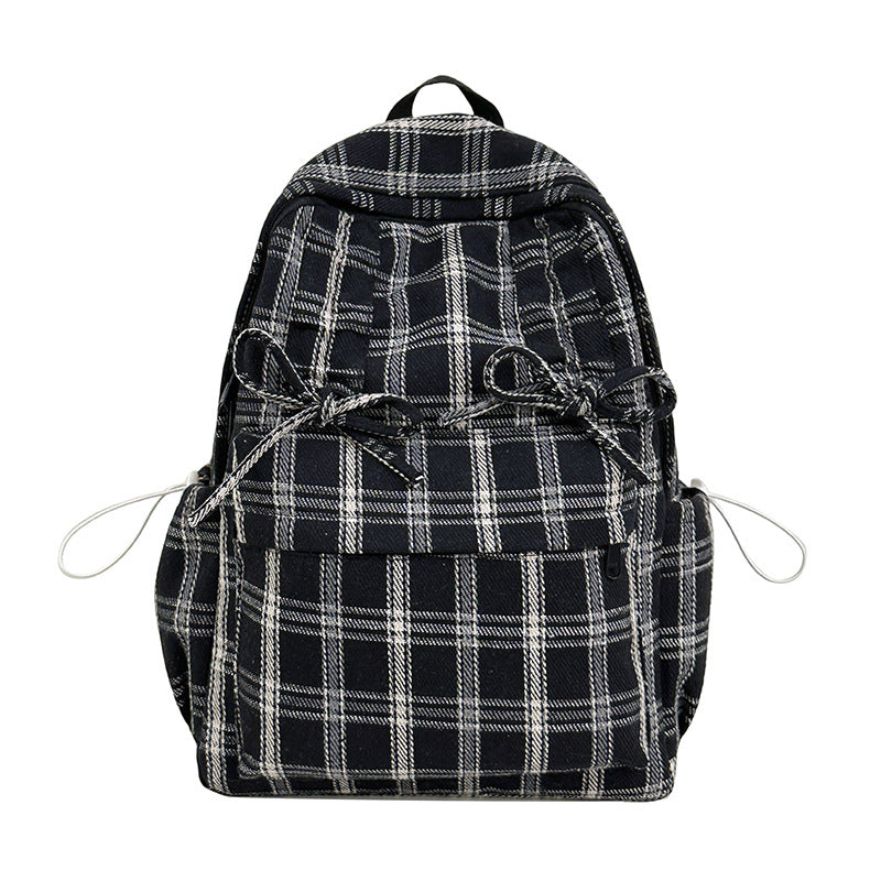 Checked Casual Drawstring Backpack Stornfield
