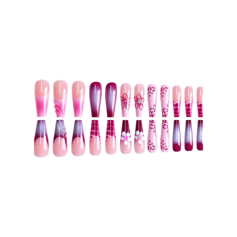 Artistic Floral and Gemstone Press-On Nails Stornfield
