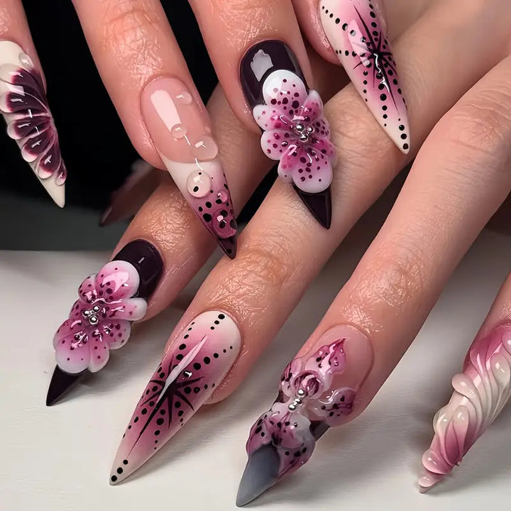 Premium Decorative Stiletto Press-On Nail Art Stornfield