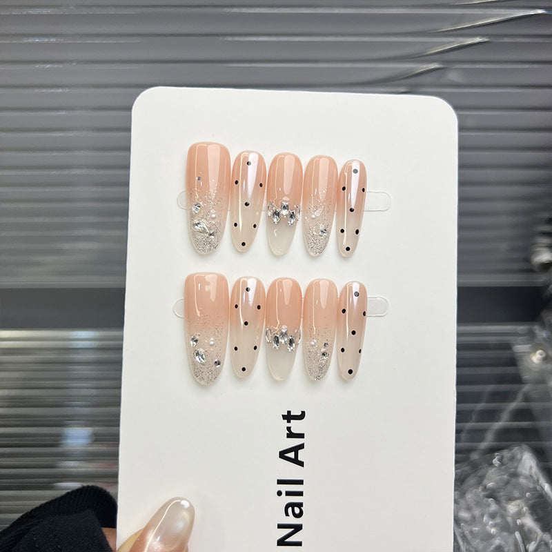 Elegant Rhinestone-Accented Press-On Nail Tips
