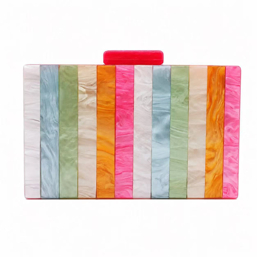 Geometric Multi-Color Acrylic Clutch