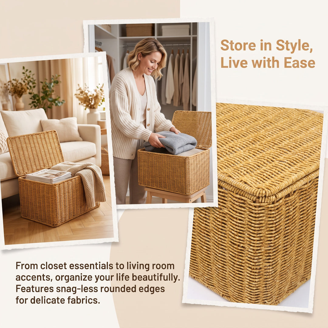 Practical storage basket with lid Stornfield