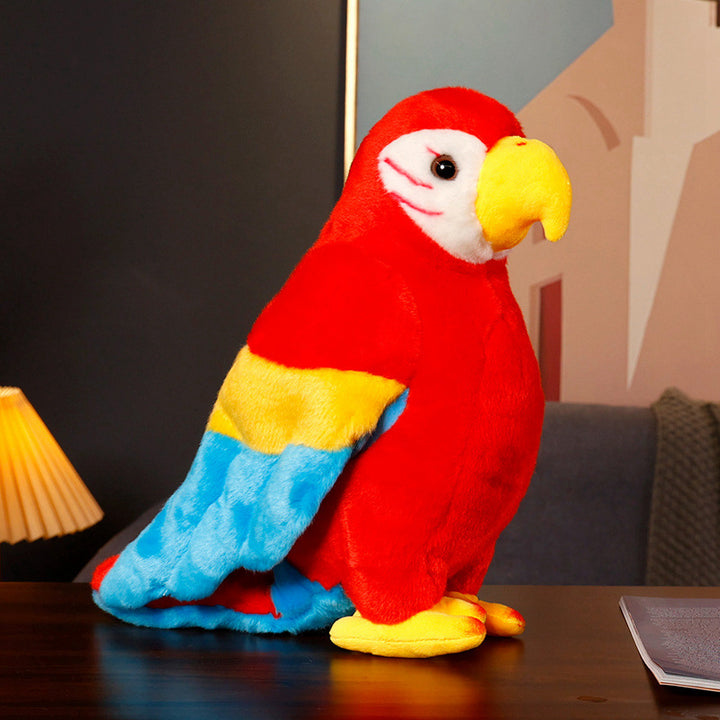 Lifelike Plush Parrot Toy with Embroidered Beak and Poseable Feet Stornfield