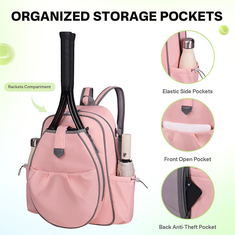 Sporty backpack for tennis with integrated shoe compartment and practical pockets Stornfield