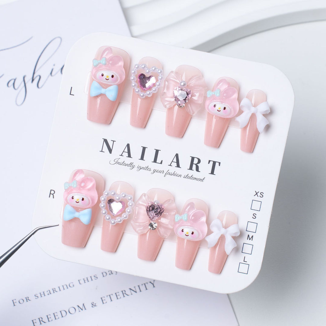 Cute Animal-Themed Press-On Nail Art Set Stornfield