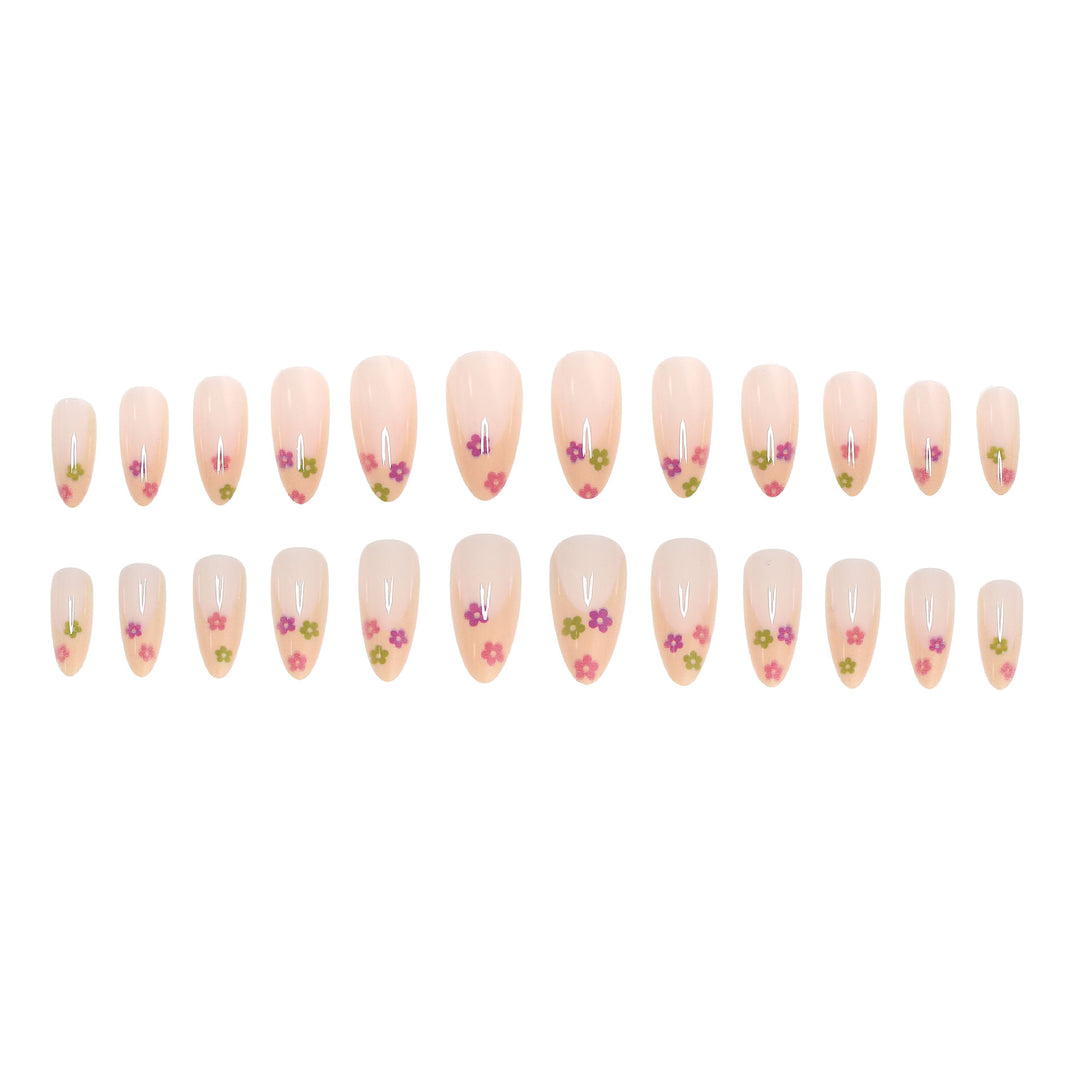 Floral Accent Press-On Nail Set