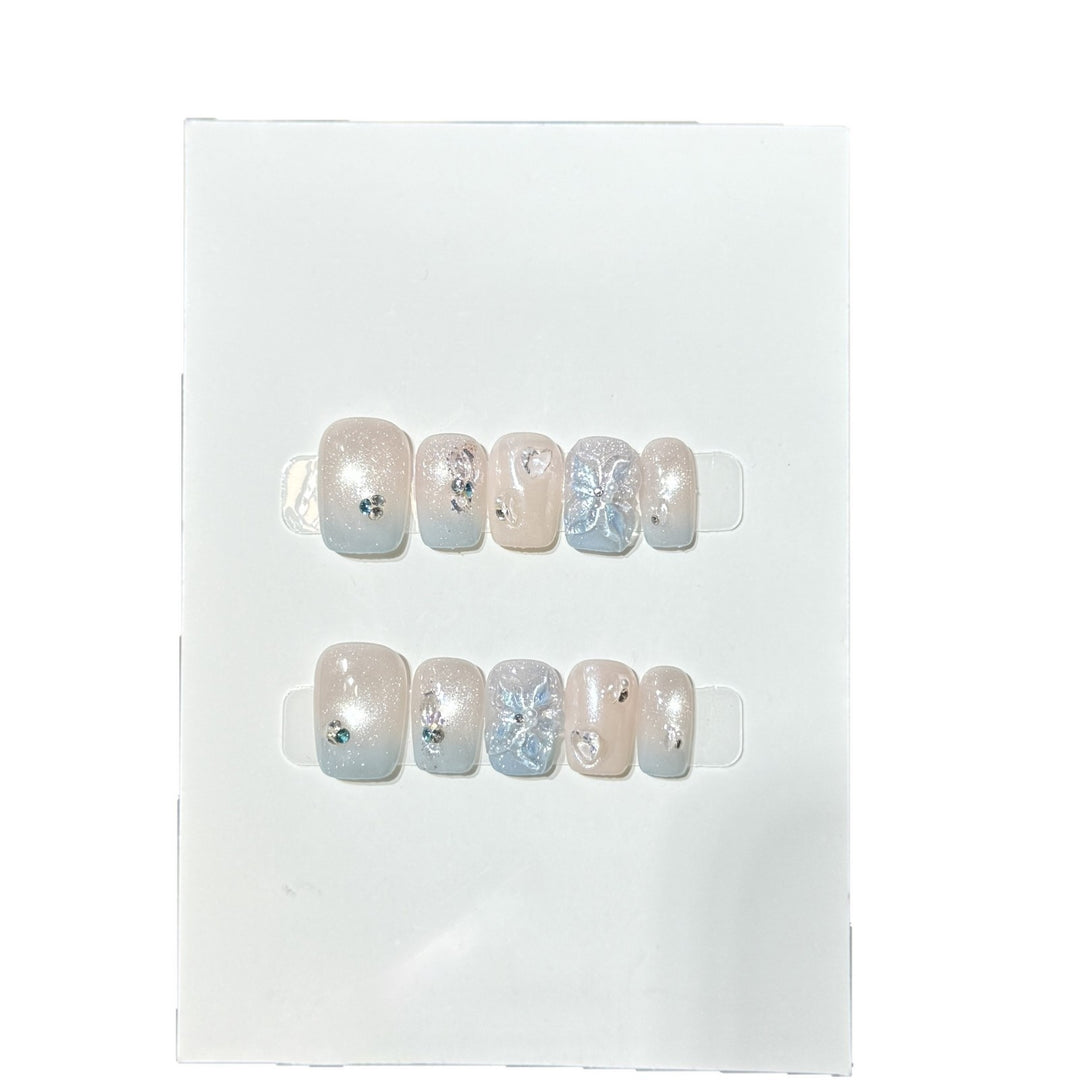 Decorative Press-On Nail Art Set with Crystal Accents Stornfield