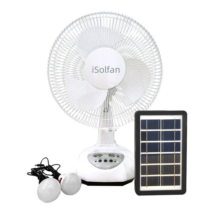 Ladies portable solar-powered fan with integrated lighting system Stornfield