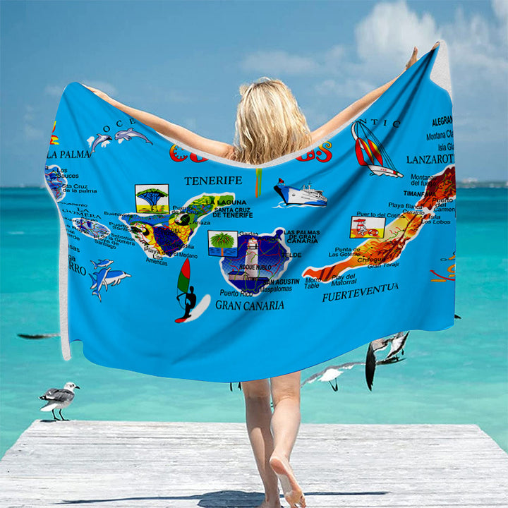 Beach towel with unique geographical motifs Stornfield