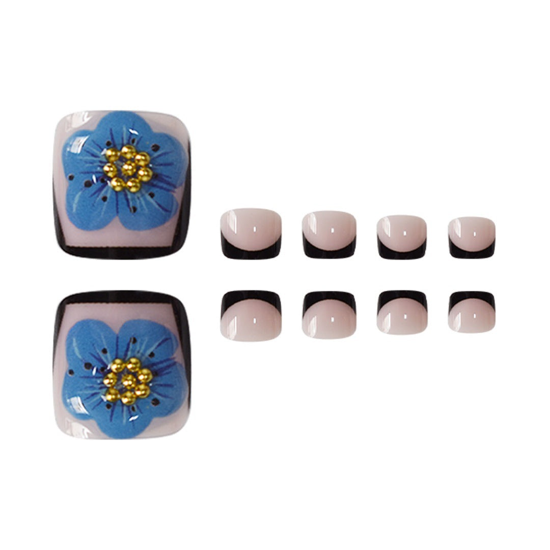 Floral Decorative Press-On Toe Nails Stornfield