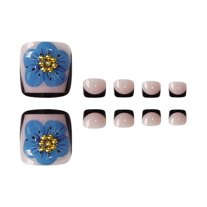 Floral Decorative Press-On Toe Nails Stornfield