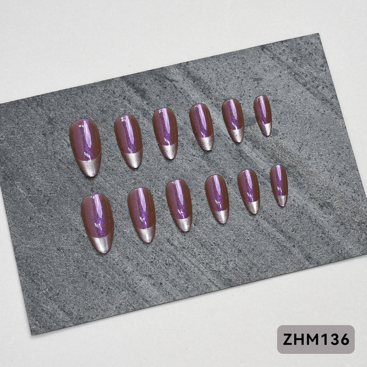 Artistic Press-On Nail Set with Cherry Blossom Design Stornfield