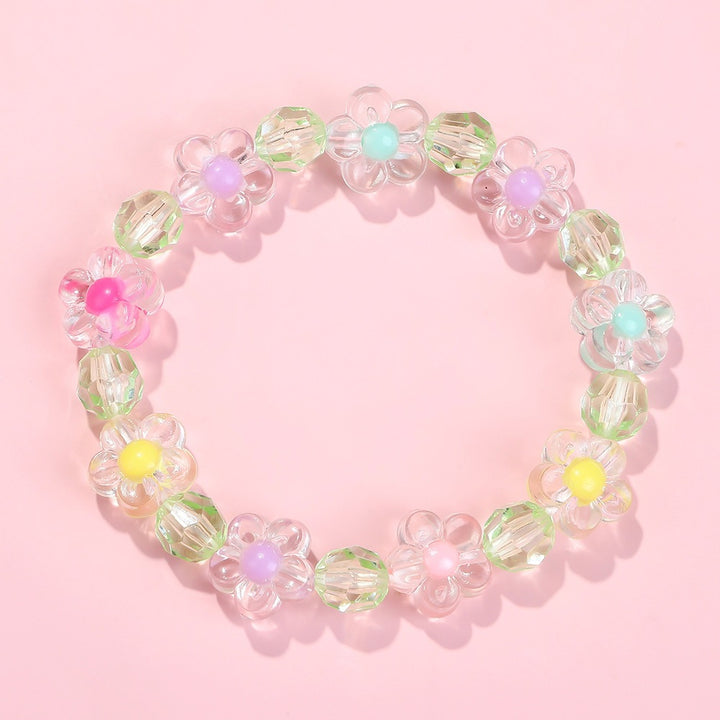 Friendship bracelet with colorful flower motifs Stornfield