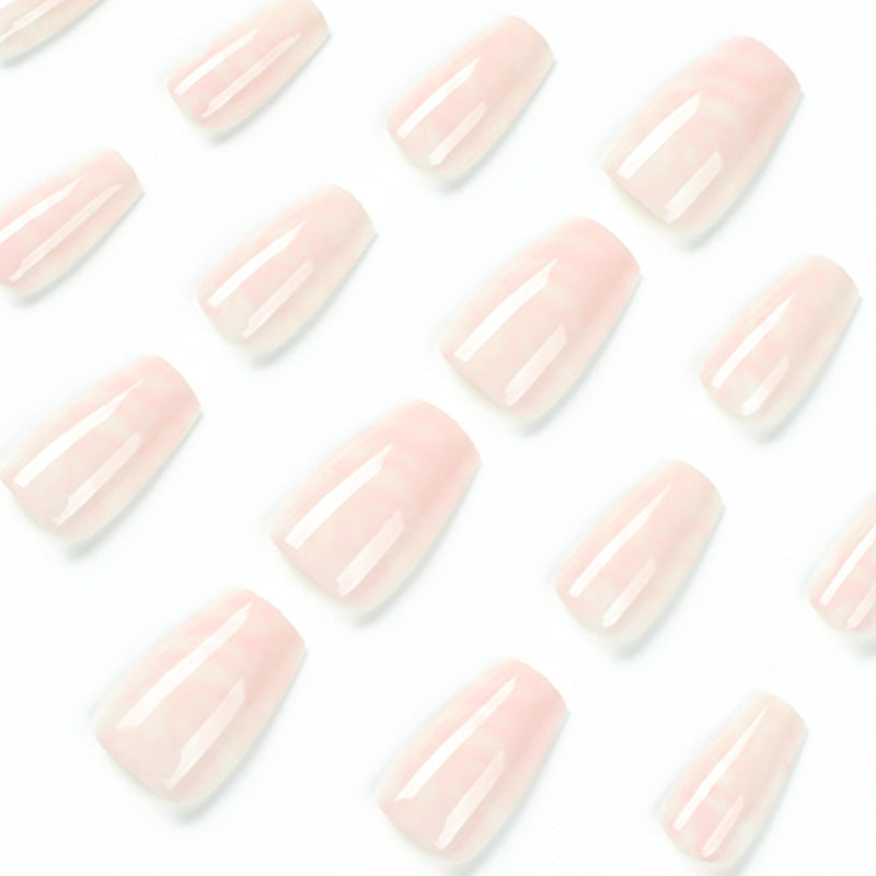 Elegant Nail Extensions with Marbled Accents Stornfield