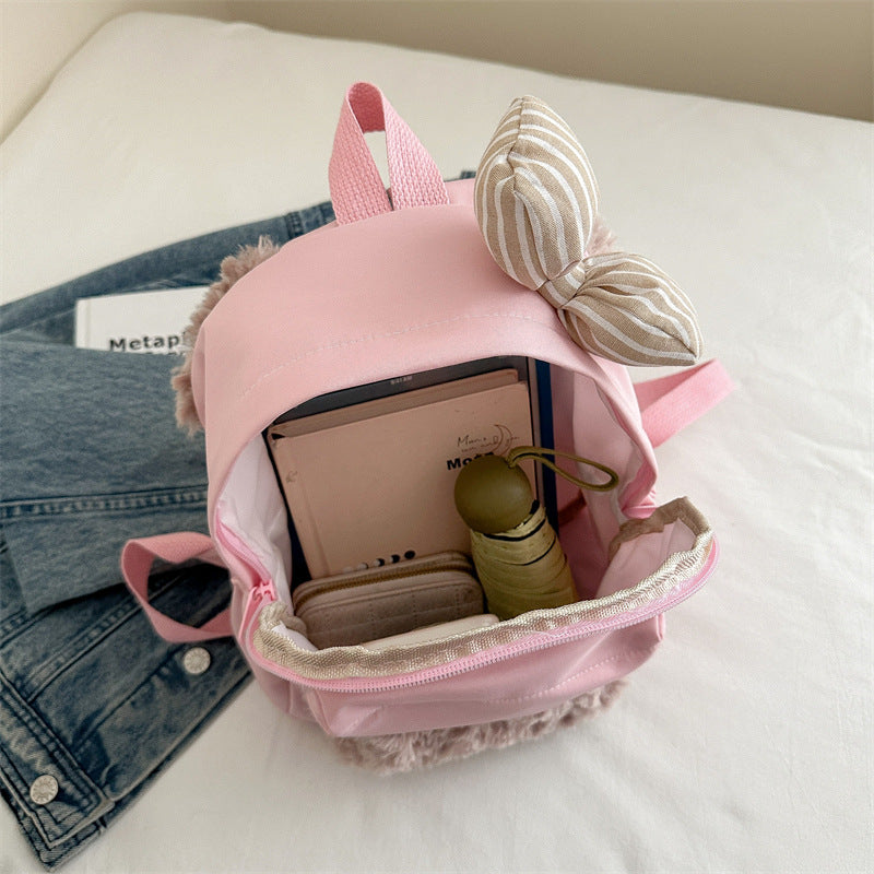 Backpack with Cute Animal Ear Design and Soft Fleece Application Stornfield