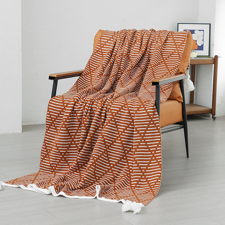 Women's knitted blanket with geometric pattern Stornfield