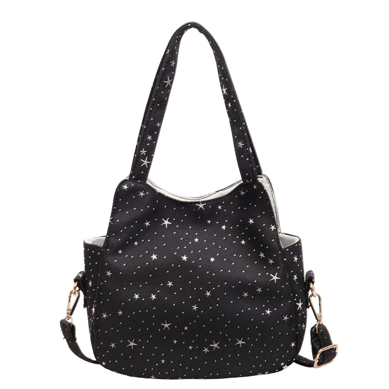 WoStar-Patterned Canvas Hobo Bag Stornfield
