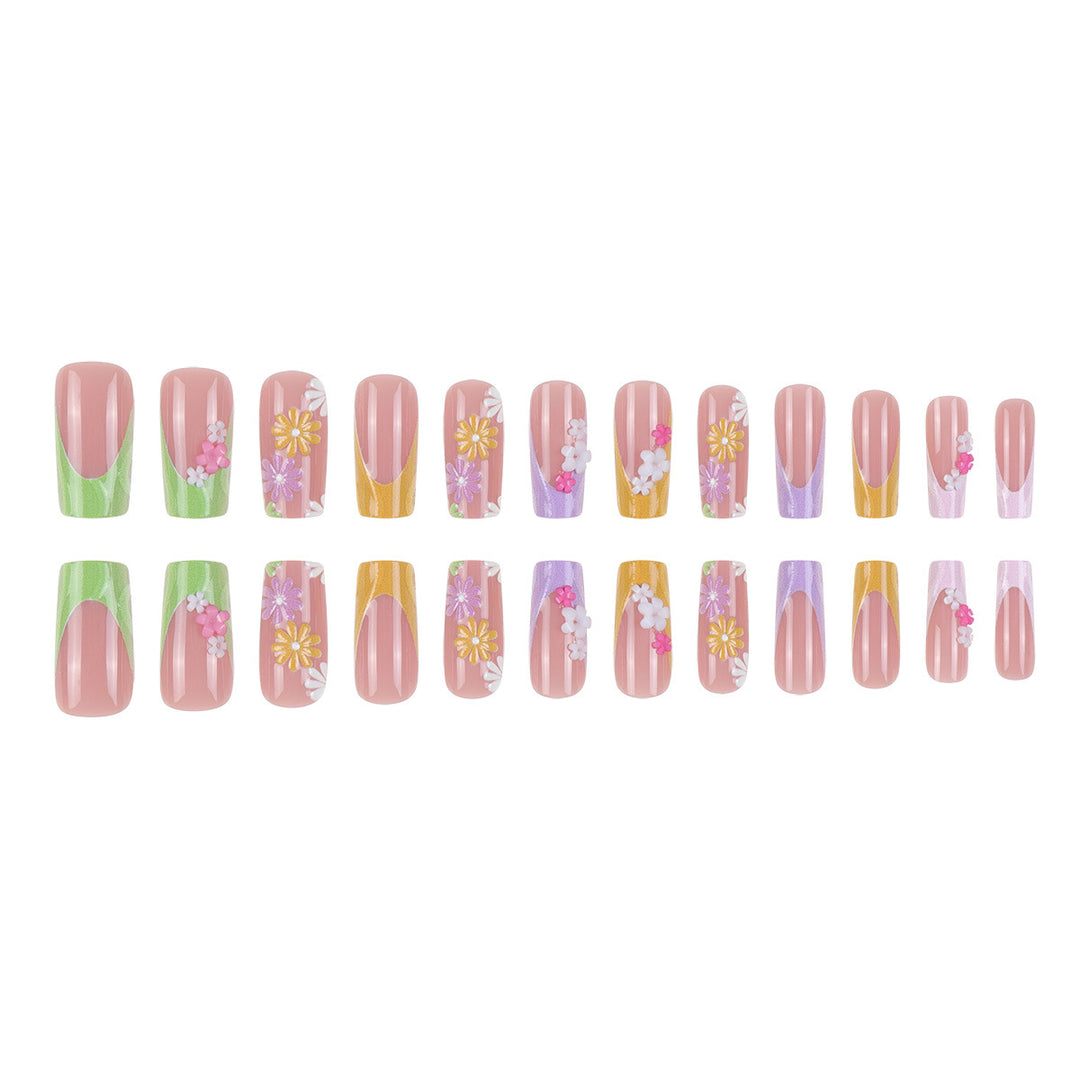 Floral Decorative Press-On Nails Stornfield