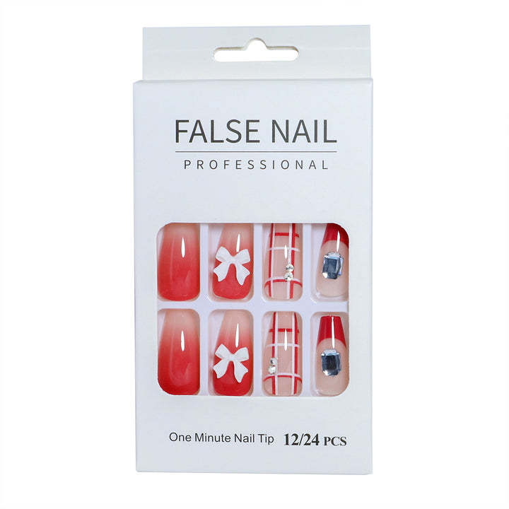 Decorative Press-On Nail Set with 3D Accents Stornfield