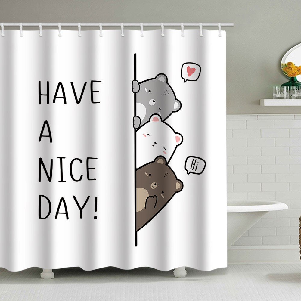 Playful Bear-Themed Shower Curtain Stornfield