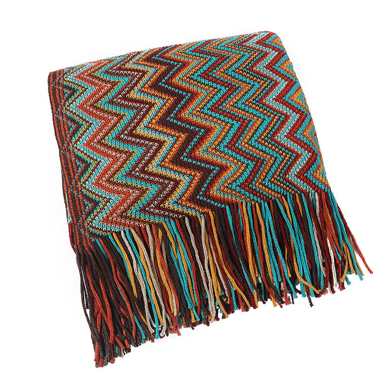 Ladies Decorative Zigzag Pattern Blanket Stornfield