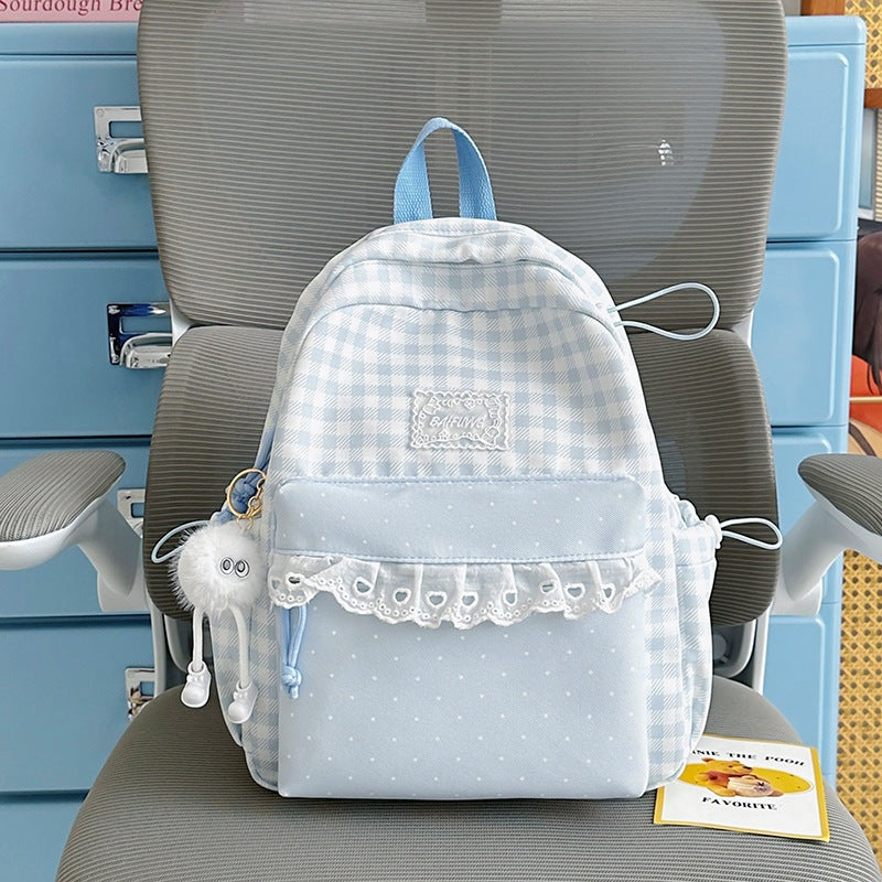 Cute Checkered Pattern Backpack Stornfield