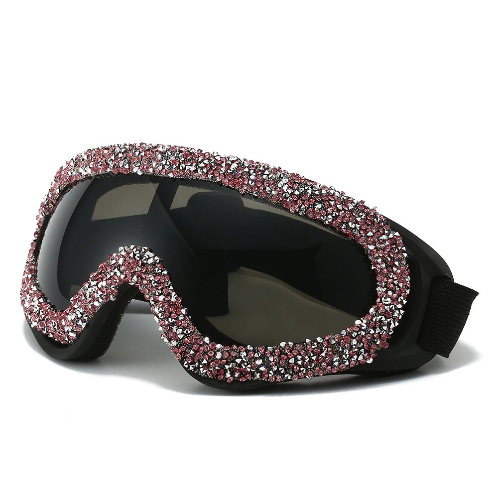 Ladies sporty ski goggles with glamorous crystal embellishments Stornfield