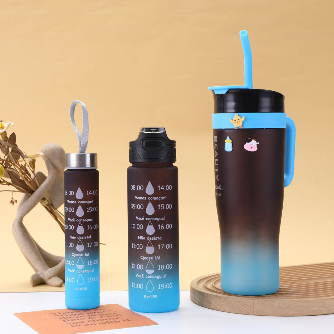 Ladies stylish and practical water bottle with design and time markings Stornfield