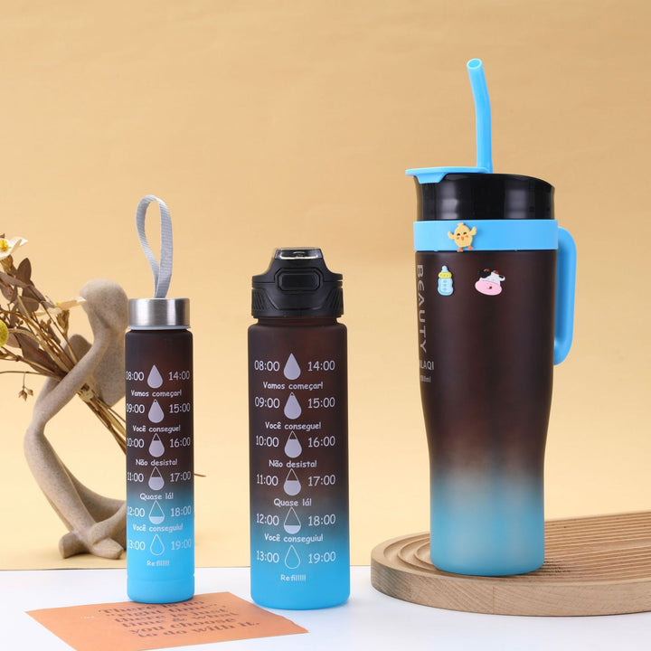 Ladies stylish and practical water bottle with design and time markings Stornfield