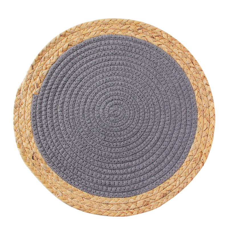 Round woven cotton braided rug for living and entrance area Stornfield