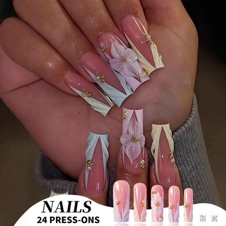 Floral Design Press-On Nails Stornfield