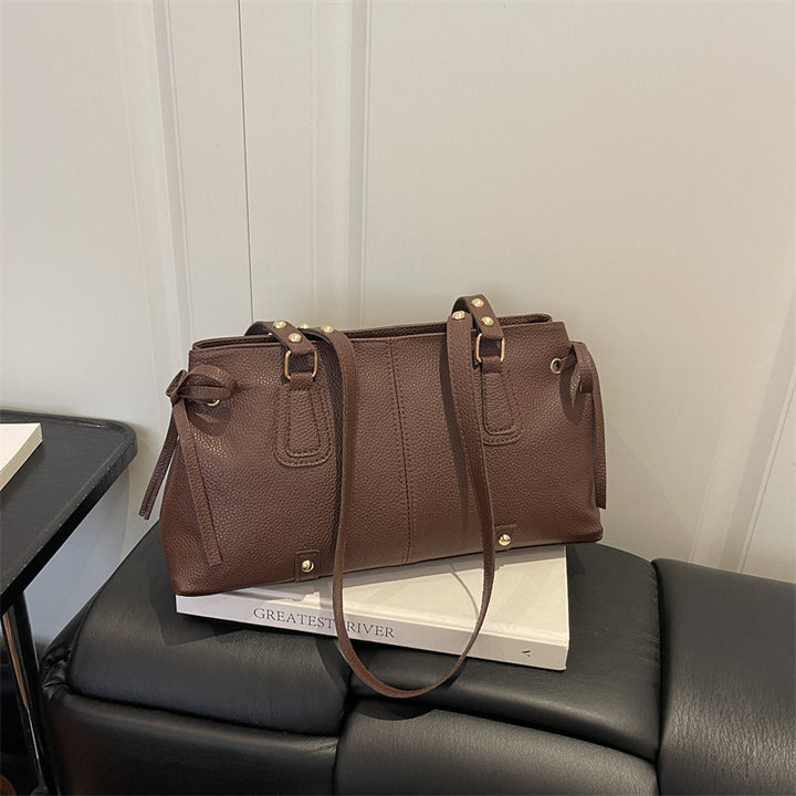 Textured Shoulder Tote Bag