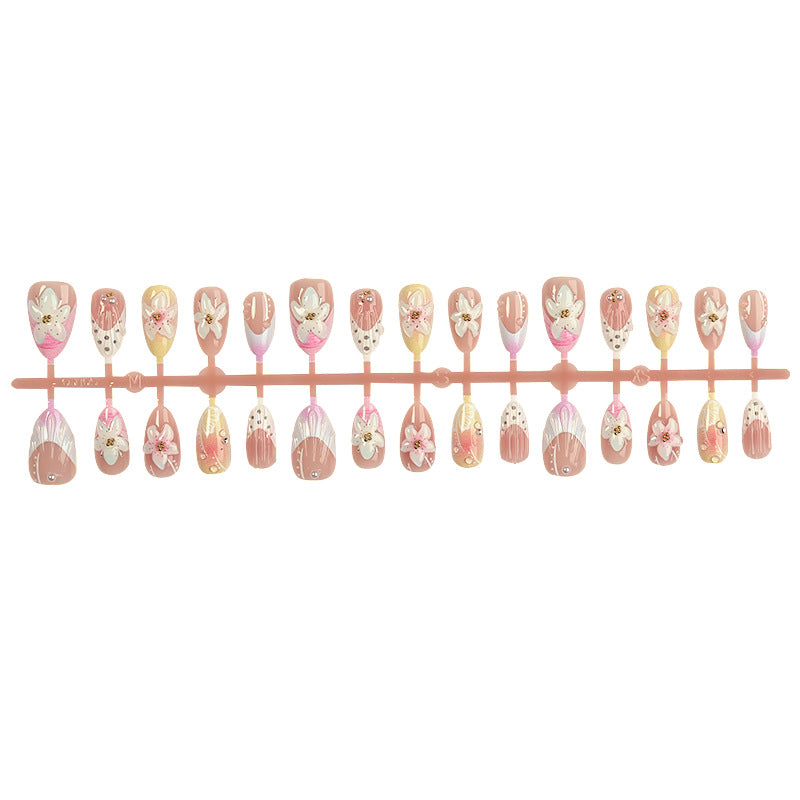 Decorative Floral Press-On Nails Art Set Stornfield