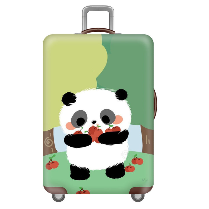 Unisex non-elastic suitcase cover for hard shell trolley with cute panda design, stretch protective cover with handle and wheel openings Stornfield