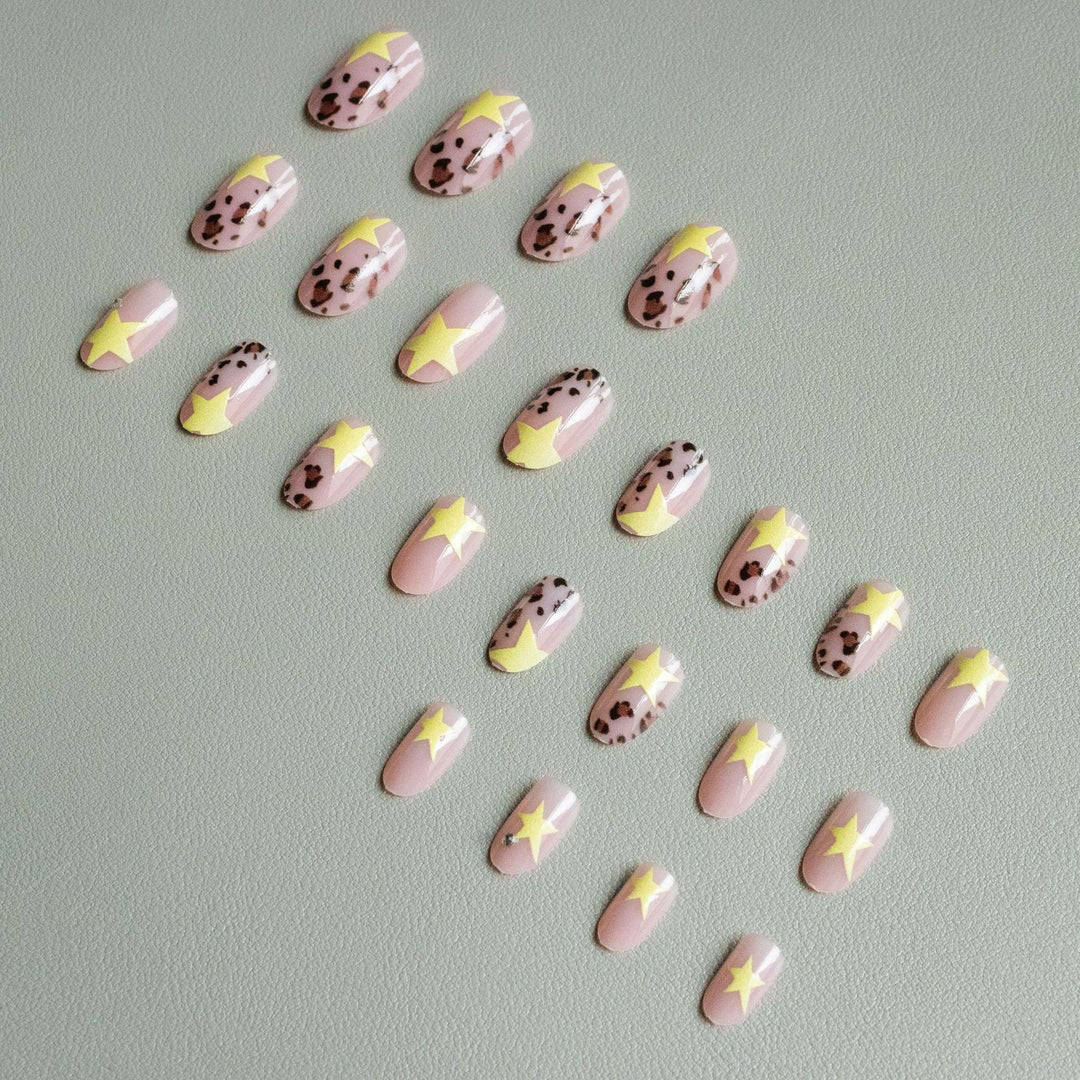 Trendy Animal Print and Star Nail Art Set