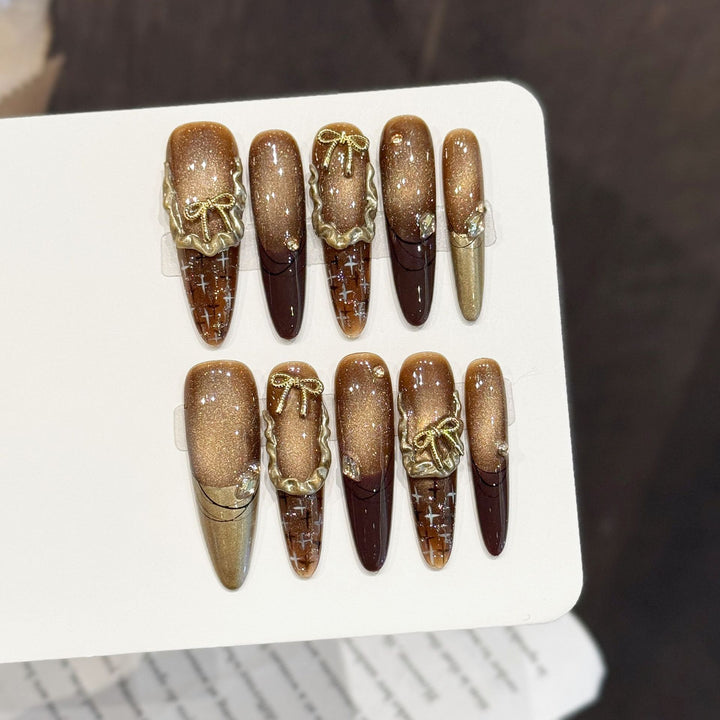 Glittering Long Stiletto Press-On Nail Set