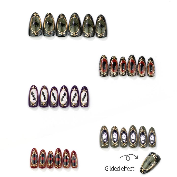 Halloween-Themed Press-On Nail Art Set 1790738757