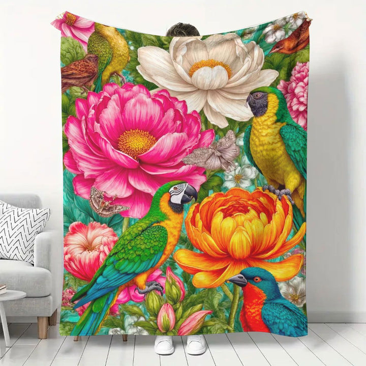 Floral Patterned Fleece Blanket