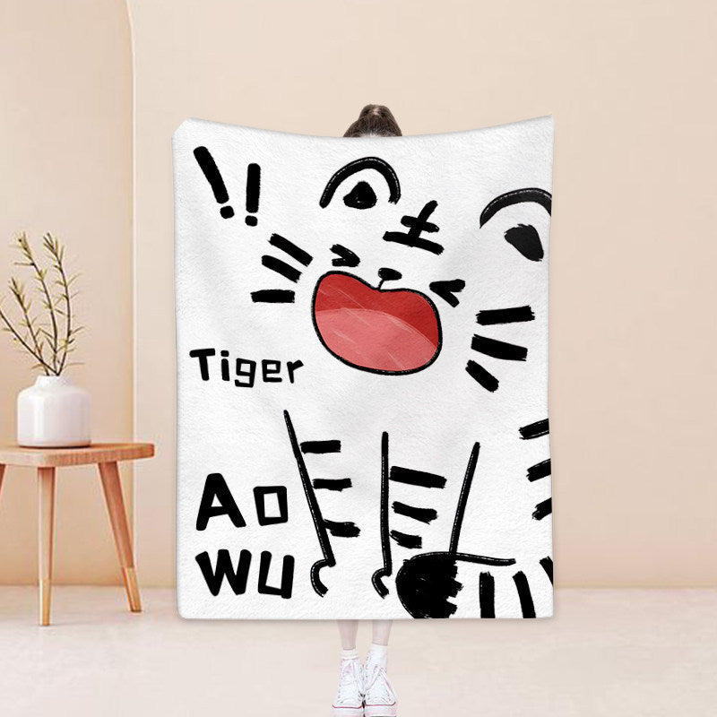 Cartoon-Style Fleece Blanket