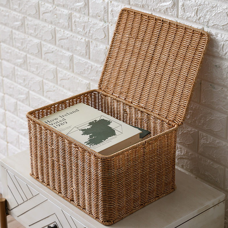 Handcrafted Rectangular Wicker Storage Box Stornfield