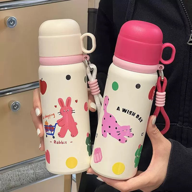 Women's Insulated Water Bottle with Secure Carry Handle and Creative Animal Design Stornfield