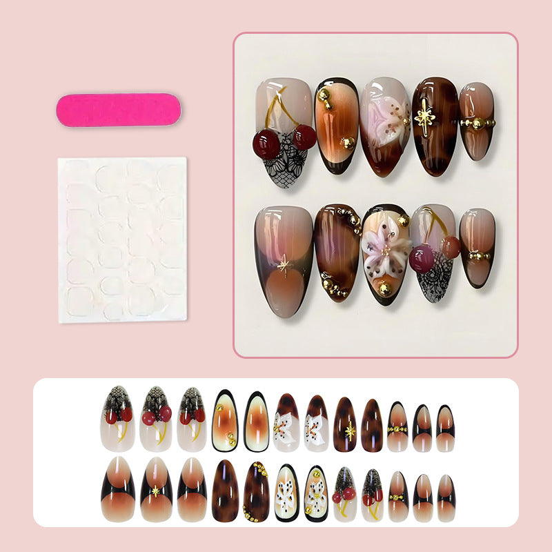 Artificial nail set with luxurious 3D decorations and elegant motifs Stornfield