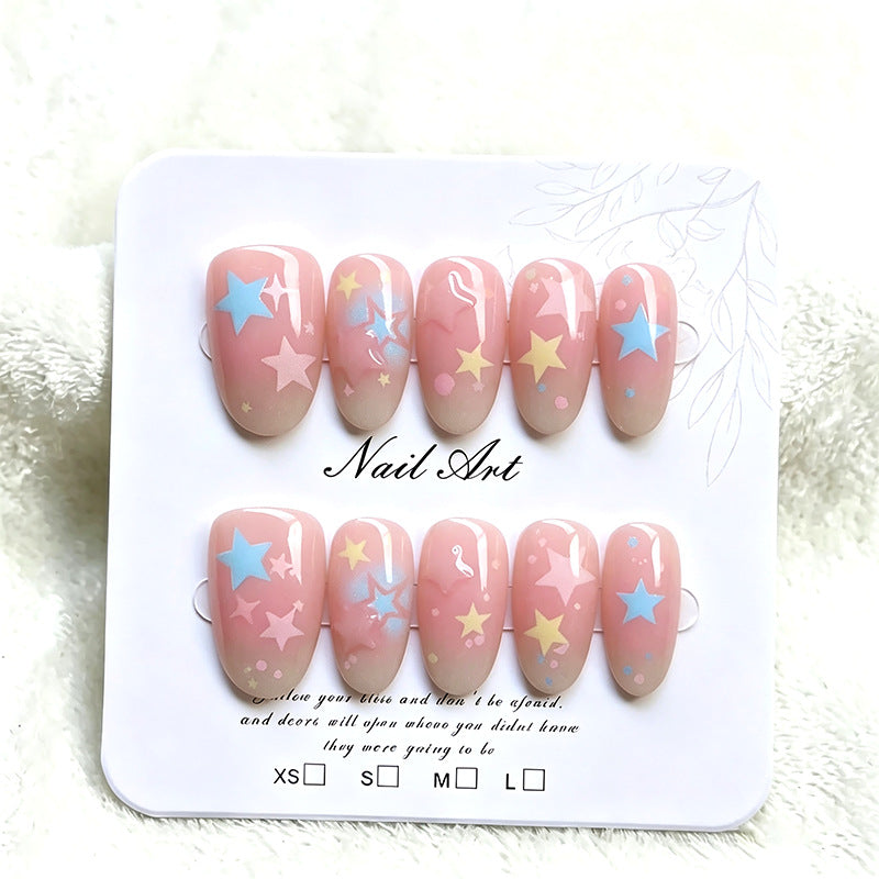 Whimsical Star-Themed Press-On Nail Set Stornfield