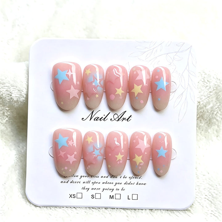 Whimsical Star-Themed Press-On Nail Set Stornfield