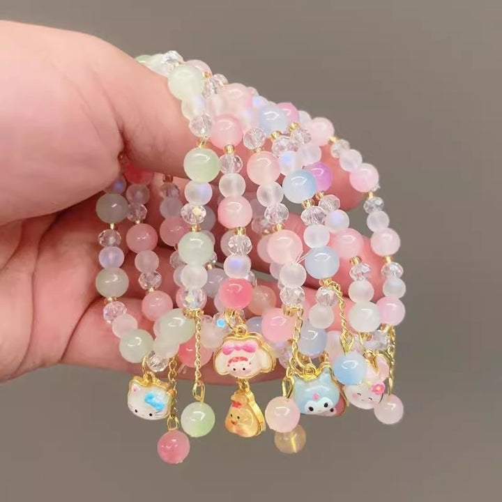 Playful bracelet with colorful glass beads and pendant Stornfield