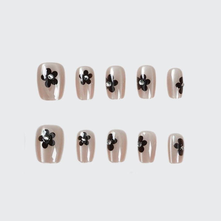 Floral Glitter Press-On Nail Art Stornfield