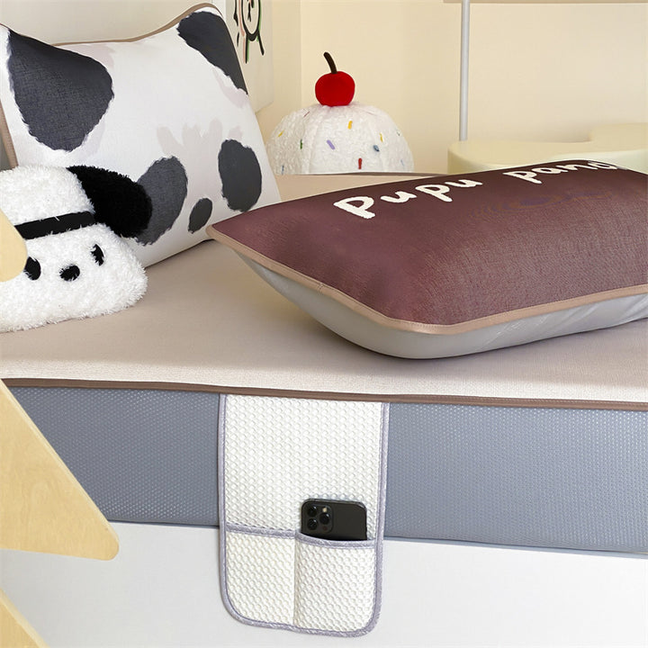 Child mattress topper with cute elephant print and non-slip bottom